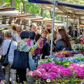Flower section at Marché Président Wilson 
